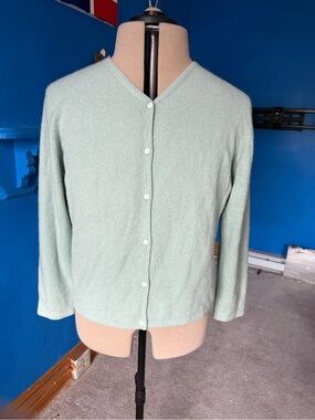 Kirkland Signature 100% Cashmere Knit Sweater Light Teal  Normcore Minimalist